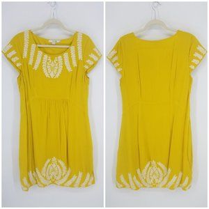 Boden Sunflower Yellow Embroidered Dress 14L